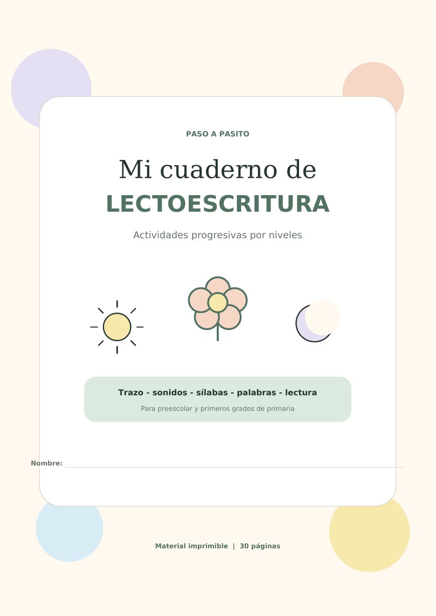 Portada de Mi cuaderno de lectoescritura