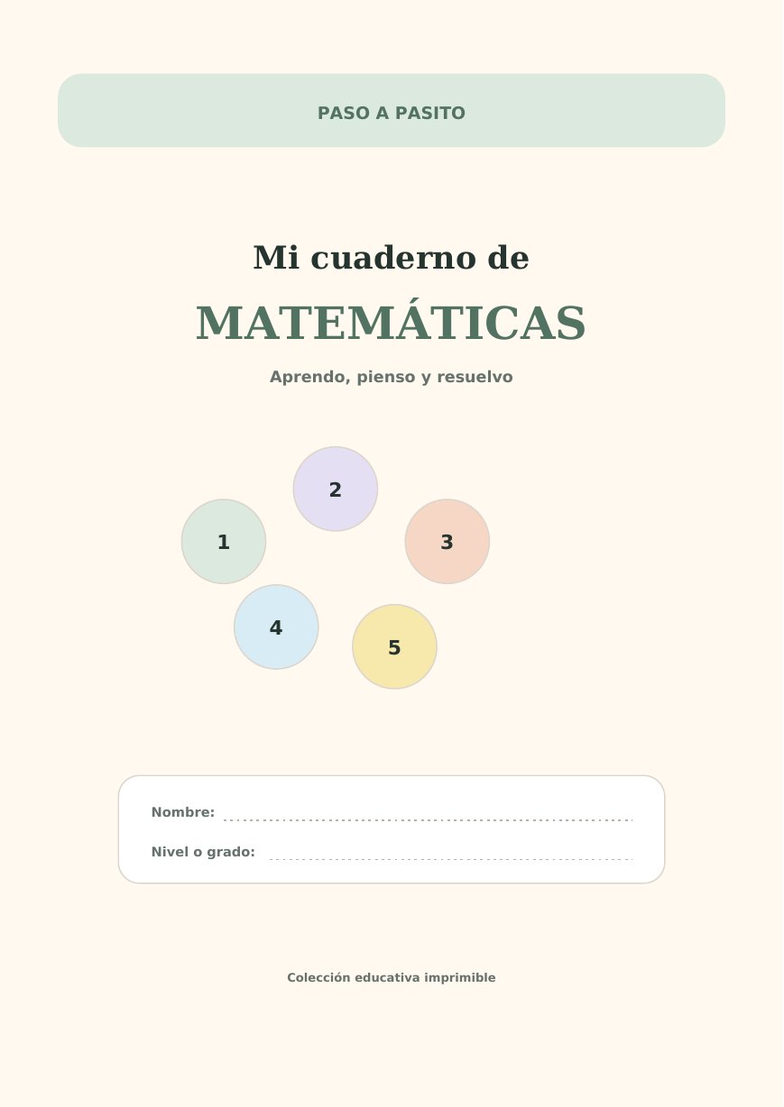 Portada de Matemáticas paso a pasito